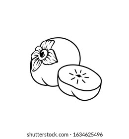 Persimmon black and white vector for all purpose
