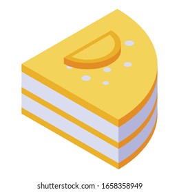 Persimmon cake icon. Isometric of persimmon cake vector icon for web design isolated on white background