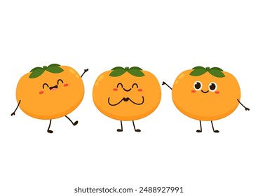 Persimmon cartoon vector. Persimmon on white background.