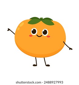 Persimmon cartoon vector. Persimmon on white background.