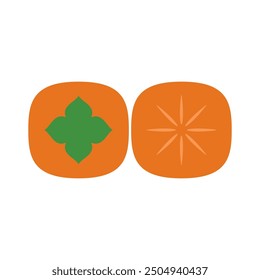 Persimmon cartoon vector. Persimmon on white background.