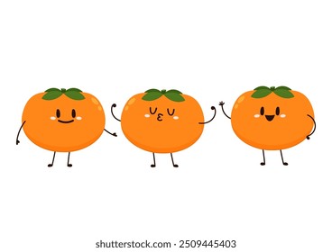 Persimmon cartoon vector. Persimmon on white background.