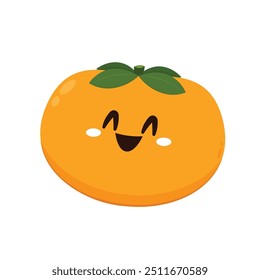 Persimmon cartoon vector. Persimmon on white background.