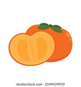 Persimmon cartoon vector. Persimmon on white background.