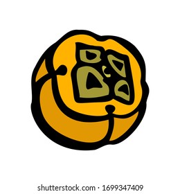 Persimmon. Color vector illustration. Isolated on a white background.