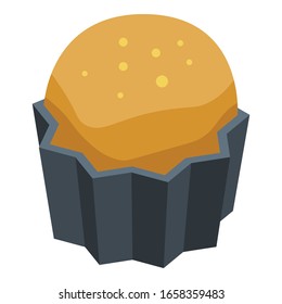 Persimmon cupcake icon. Isometric of persimmon cupcake vector icon for web design isolated on white background