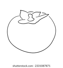 Icono de doodle de Persimmon. Esbozo negro dibujado a mano. Ilustración vectorial.