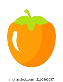 Persimmon Exotic Fruit. Vector illustration