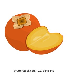 Persimmon Fruit Has A Distinctive Sweet Taste With A Soft And Chewy Texture Of The Fruit Flesh. This Fruit Grows In Many Parts Of The World