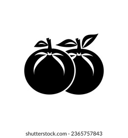 Persimmon fruit icon isolated on white background