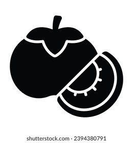 Icono de fruto de Persimmon en diseño moderno, listo para usar vector