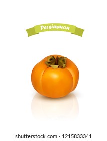 Persimmon fruit isolated on white background