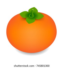 Persimmon fruit isolated on white background. 