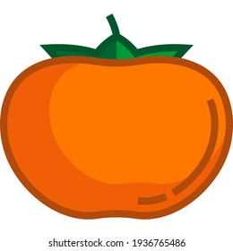 Persimmon fruit for a more natural life. Fruit vector drawing. Persimmon icon.