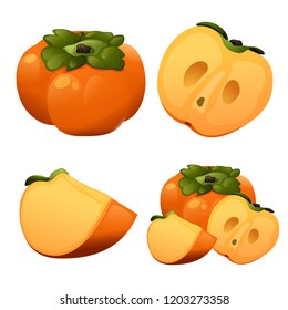 Persimmon fruit set for decoration