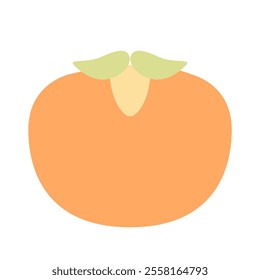 Persimmon icon elements Fruit isolate illustration vector