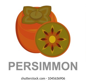 Persimmon icon entirely and in a cut