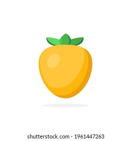 Persimmon icon in flat style. Isolated object. Persimmon logo. Vector flat design illustration.