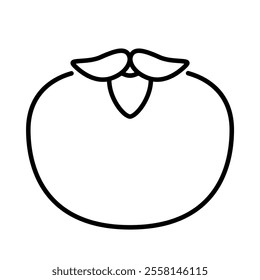 Persimmon icon outline Fruit isolate illustration vector