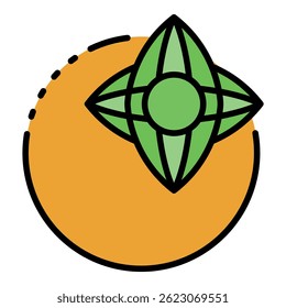 Persimmon icon. Outline persimmon vector icon color flat isolated