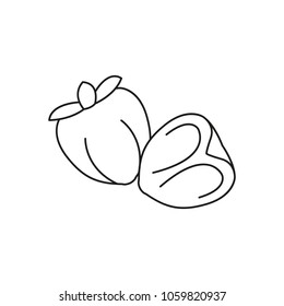 Persimmon icon. Outline persimmon vector icon for web design isolated on white background