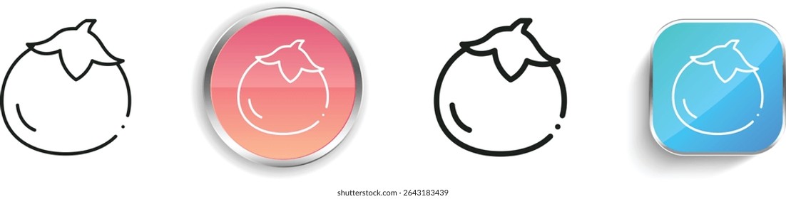 persimmon icon. Thin Linear, Regular and Button Style Design Isolated On White Background