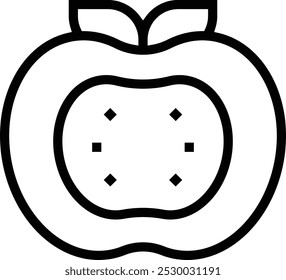 persimmon icon. Thin linear style design isolated on white background