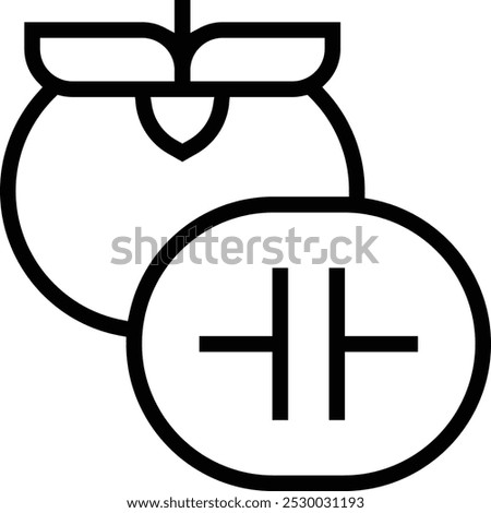 persimmon icon. Thin linear style design isolated on white background