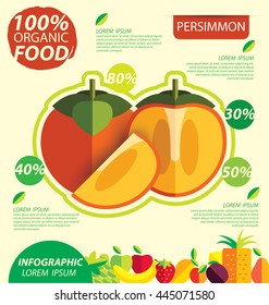 Persimmon. Infographic template. vector illustration.