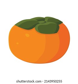 Persimmon einzeln auf weißem Hintergrund. Vektorgrafik von Obst