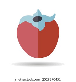 Persimmon, kaki or sharon fruit vector icon. Graph symbol for food and drinks web site, apps design, mobile apps and print media, logo, UI