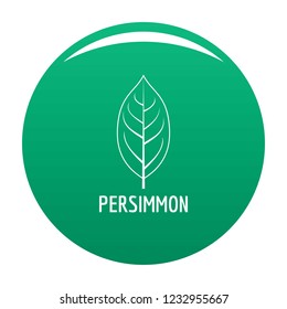 Persimmon leaf icon. Simple illustration of persimmon leaf vector icon for any design green