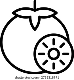 Icono de línea de caqui y Vector