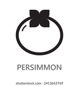 persimmon, imagen vectorial de icono de línea persimmon.