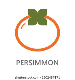 persimmon, persimmon line icon vector illustration.  Line vector icon on white background. High quality design element. Editable linear style stroke. Vector icon.
