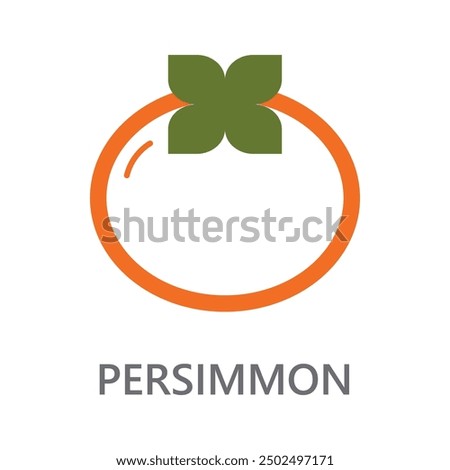 persimmon, persimmon line icon vector illustration.  Line vector icon on white background. High quality design element. Editable linear style stroke. Vector icon.
