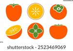 Persimmon logo. Isolated persimm on white background