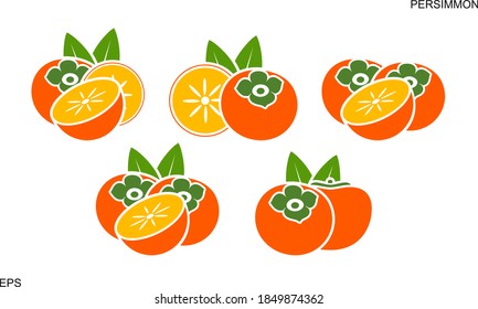 Persimmon logo. Isolated persimm on white background
