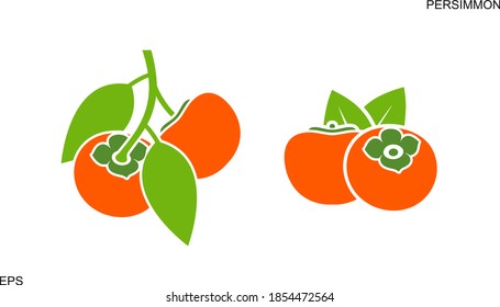 Persimmon logo. Isolated persimm on white background
