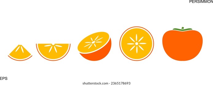 Persimmon logo. Isolated persimm on white background