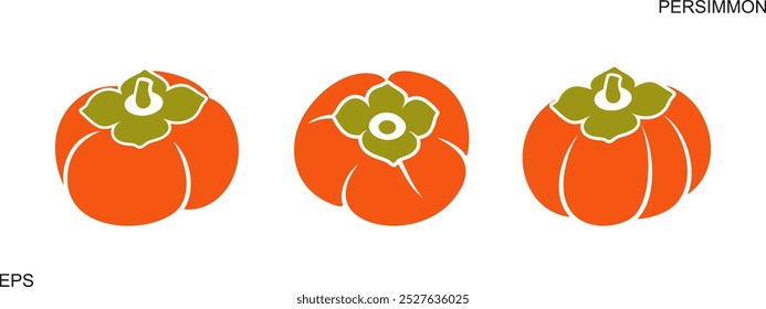 Persimmon logo. Isolated persimm on white background