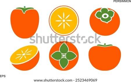 Persimmon logo. Isolated persimm on white background