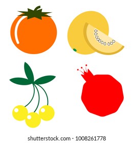 Persimmon, melon, wild cherry and pomegranate image.