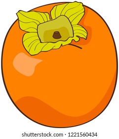 Persimmon, orange, isolated