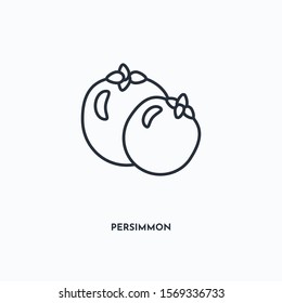 Persimmon outline icon. Simple linear element illustration. Isolated line Persimmon icon on white background. Thin stroke sign can be used for web, mobile and UI.