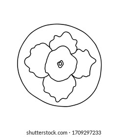 Persimmon Umriss Vektorillustration Symbol. Dünne Linie schwarze Kaki Frucht Symbol. Persimmonsymbol. Eine flache Vektorillustration mit einfachem Element der Schärfungsgrafik einzeln auf weißem Hintergrund.