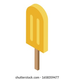 Persimmon popsicle icon. Isometric of persimmon popsicle vector icon for web design isolated on white background