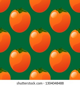 Persimmon seamless pattern vector illustration