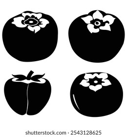 Vetor de Silhueta de Persimmon para Design de Logotipo, Pictograma ou Ícone