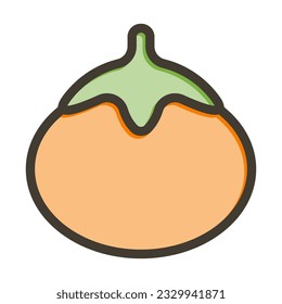 Persimmon Thick Line Filled Colors For Personal And Commercial Use.
